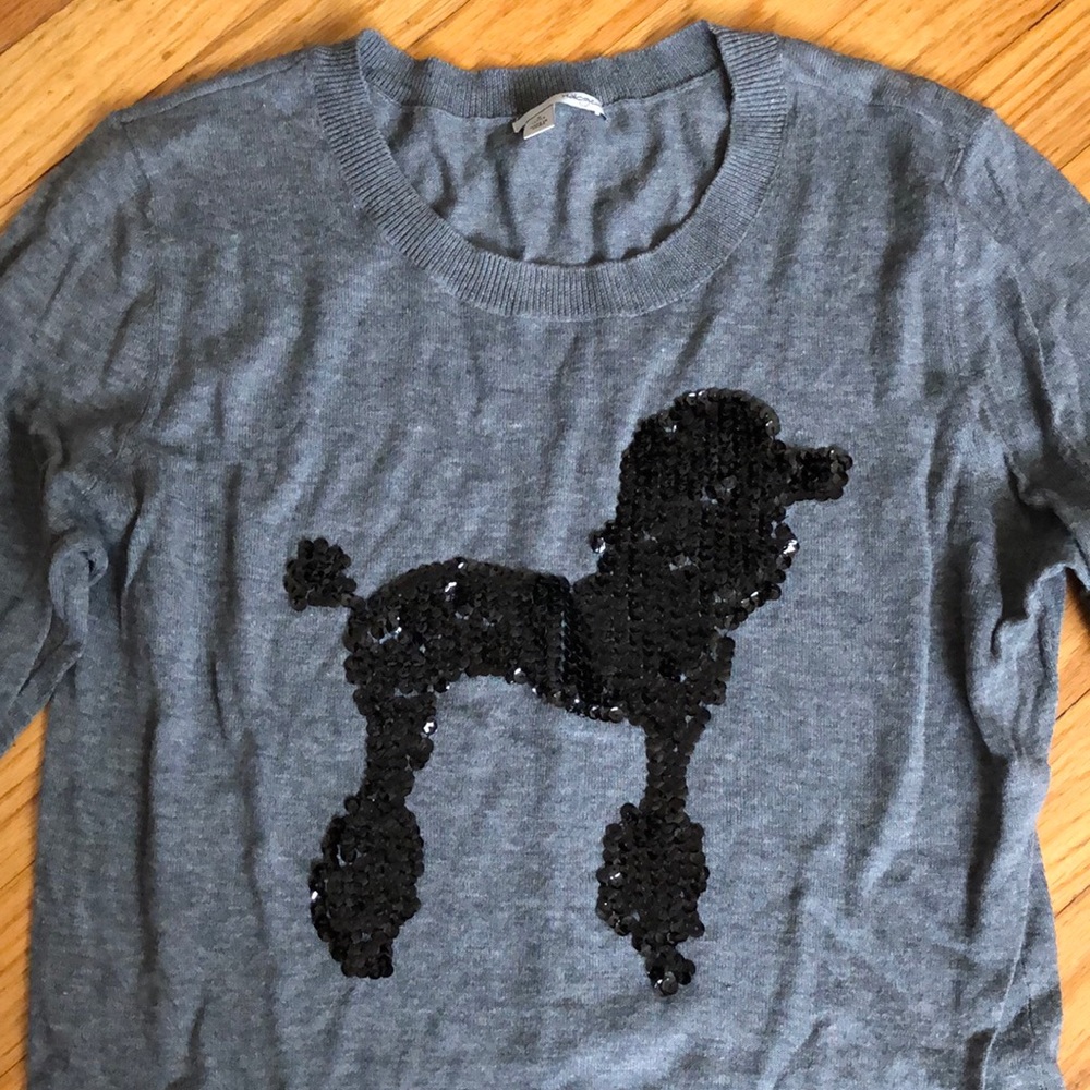 Halogen Grey Cashmere Poodle Sweater